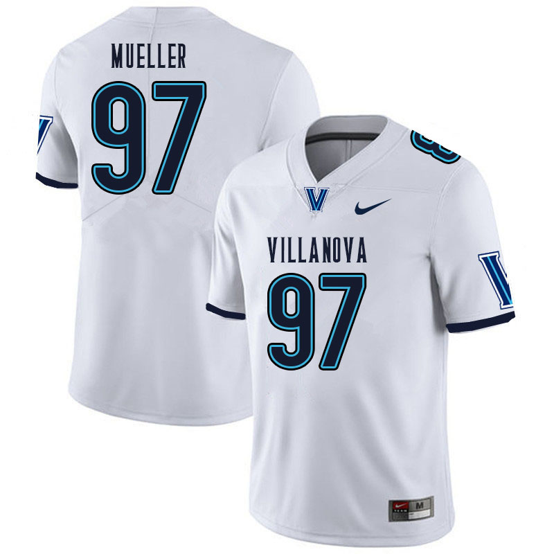 Men #97 Daniel Mueller Villanova Wildcats College Football Jerseys Sale-White - Click Image to Close